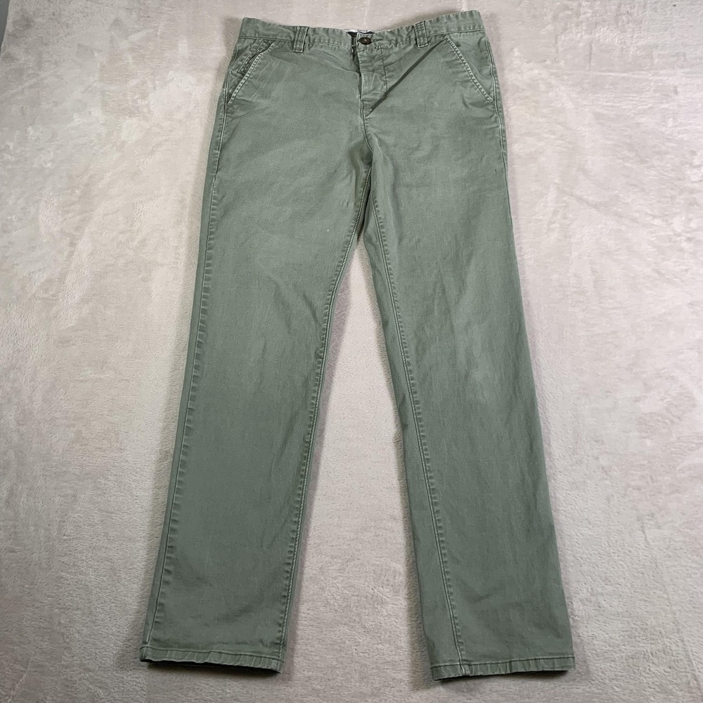 Hawkings McGill Chino Pants Mens‎ 33x32(33x30) Green Skinny Flat Front Casual